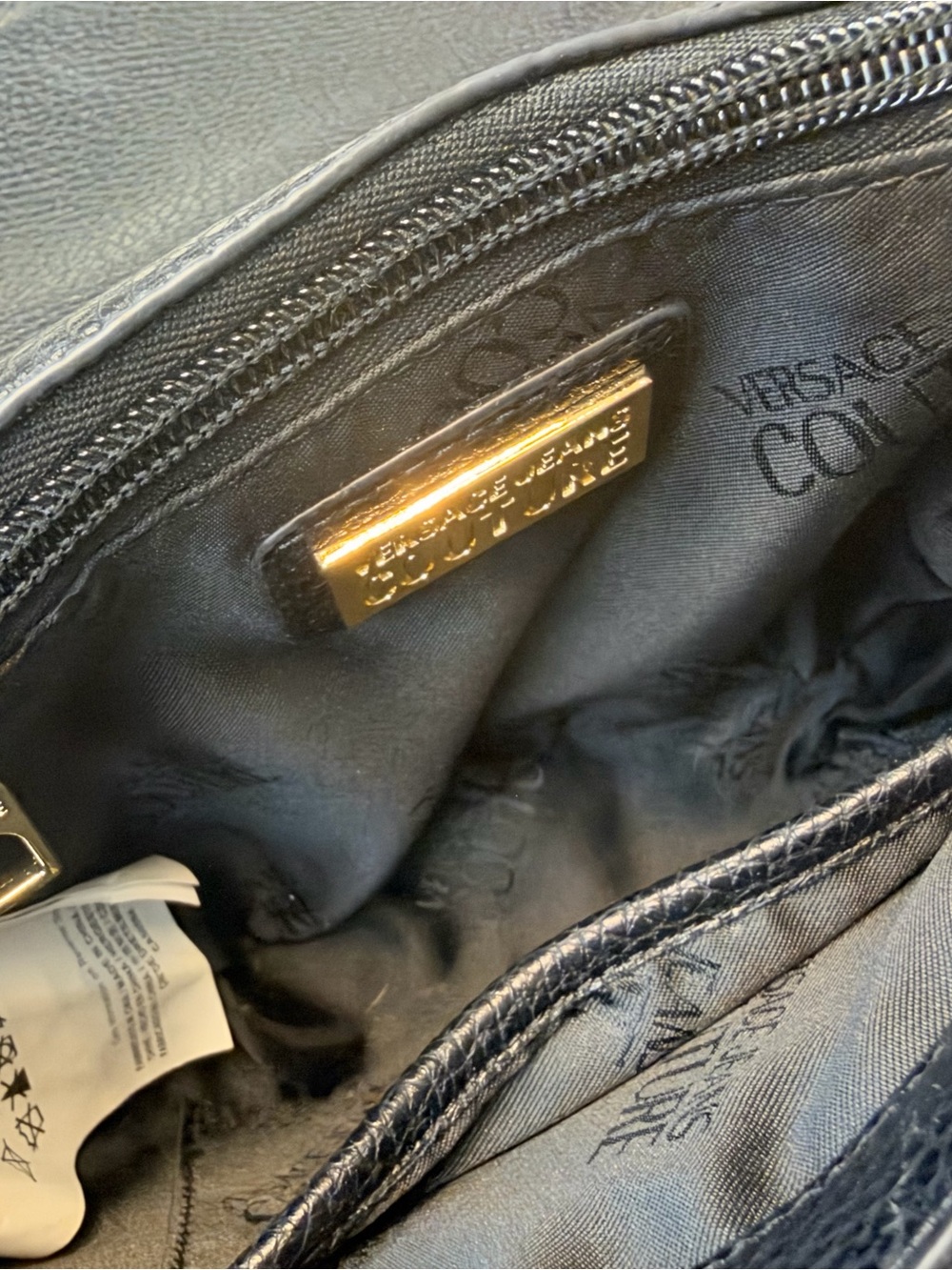 Versace Jeans Couture Black Leather Crossbody with Gold Crest Hardware - Picture 7 of 9